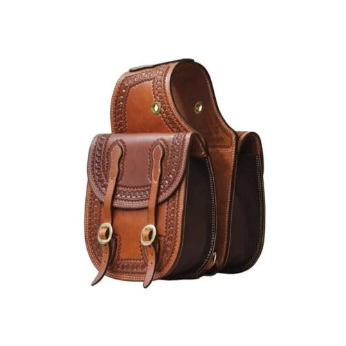 Western Horse Leather Saddle Bag Heavy Duty Traditional Trail Ride | Saddle Bag | Horse Saddle Bag | Western Saddle Bag | Leather Saddle Bags for Horses (Color-22)
