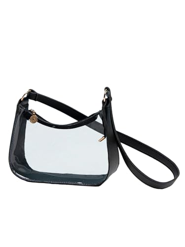 Women's Transparent PVC Underarm Handbag Chain Shoulder Bags Clutch Purses Casual Bag