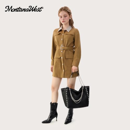 Image of Montana West Large Tote Bag for Women Oversized Shoulder Purses with Chain Handbags