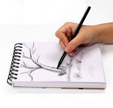 Image of KRASHTIC A5 Acrylic Sketch Book for Drawing and Sketching, 140 GSM Thick Ivory Paper, 50 Sheets, 5.8 X 8.3 Inch, for Kids, Students, Artists