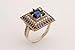 Turkish Handmade Jewelry Small Square Shape Sapphire and Round Cut Topaz 925 Sterling Silver Jewelry Set Earrings,Pendant and Ring Size Option