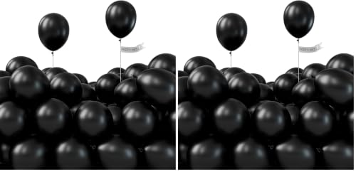 Image of PartyWoo Black Balloons 100pcs Matte Black Latex Helium Balloons 5 Inch (Pack of 2)