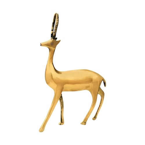 Image of Pure Brass Big Deer | Vastu Remedy for Stability, Stamina & Energy Balance | Handcrafted Brass Deer Idol for WNW Zone | Decorative Showpiece for Home & Office