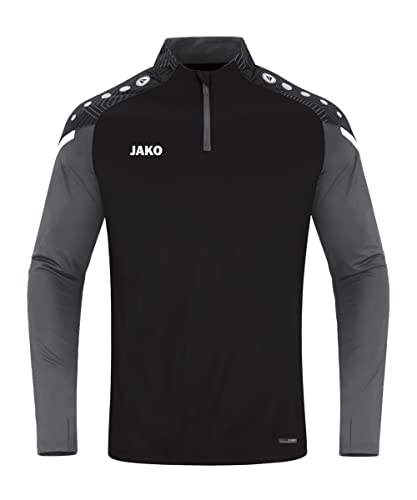 JAKO Herren Ziptop Performance, Schwarz/Anthra Light, L