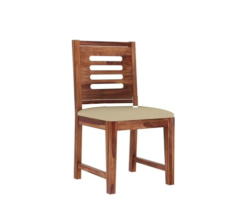 Image of AADITYA WOODS Solid Sheesham Wood 4 Seater Dining Table with Chair Set for Living Room | Wooden Dining Room Set (This is Right Size for Table- 86x86x76 cm) - Honey & Cream