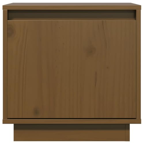 Table de chevet en bois massif marron lot de 2 de nuit 40cm