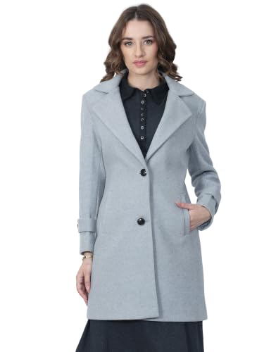Image of PLAGG Women's Notched Lapel Long Overcoat