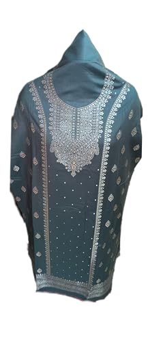 Image of Womens designer woolen suit for women with salwar and kashmiri shawl winter wear kani unstitched fabric set, stylish kurta pant set woollen dress material for women by pure pashmina wooltex
