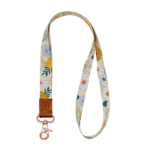 Thread Wallets Cool Neck Lanyard for Men & Women, Cute Key ID Badge & Wallet Holder (Blossom)