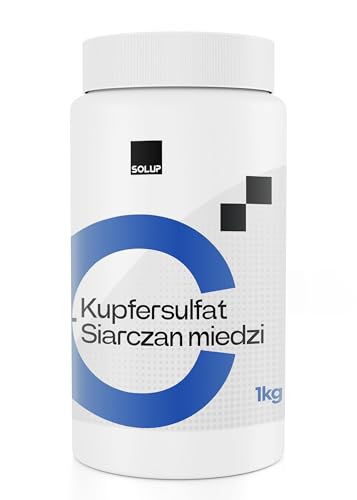 SOLUP Kupfersulfat Pentahydrat 1000g I CuSO4 * 5H2O Kupfervitriol I Kupfersulfat für Pool I Pferd I Kupfersulfat für Garten für Pool, Labor, Werkstatt, Kristallzucht I für Bäume Pulver (1 kg)