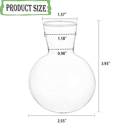 Kingbuy Bulb Glass Vase With Side-Hole For Replacement Planter Terrarium With Wooden Stand Accessories Desktop Plant Propagation Station For Hydroponics Water Plants Home Office Decoration, 2 Pack #TOP2