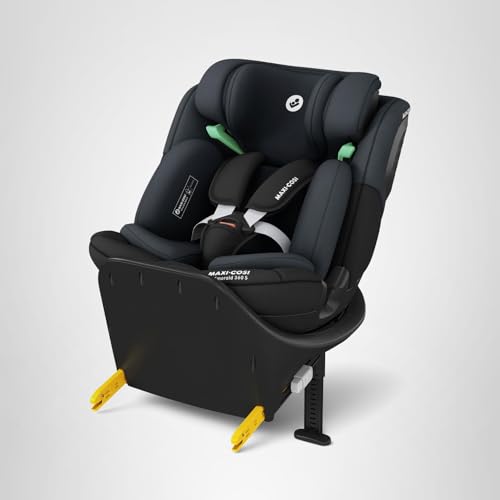 Maxi-Cosi Emerald 360 S i-Size, Autositz 360 Grad drehbar, 0–12 Jahre (40–150 cm), Auto Kindersitz, Baby Autositz, FlexiSpin-Drehung, 4 Liegepositionen, G-CELL Seitenaufprallschutz, Tonal Black