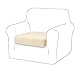 TIANSHU Fodera per cuscino Velluto Cuscino per divano Fodera per mobili Protezione per divano Coprisedile per divano Velluto Fodere per cuscino a 1 Posti pezzo per sedia (1 Posti, Avorio)
