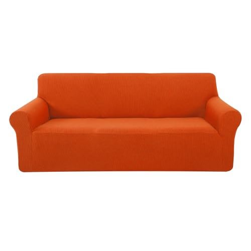 U-NICE HOME Stretch Couch Cover Sofa Cover Sofa Slipcover Furniture Protector for 3 Cushion Couch Sofa Pet Friendly(Sofa, Orange)