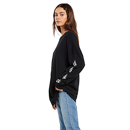 Volcom Mens Iconic Deadly Stones Long Sleeve T-Shirt, Black - New, X-Large US