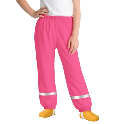 FILOWA Impermeabili Pantaloni Bambina Ragazze Pantaloni da Pioggia Leggeri Salopette Antipioggia con Striscia...