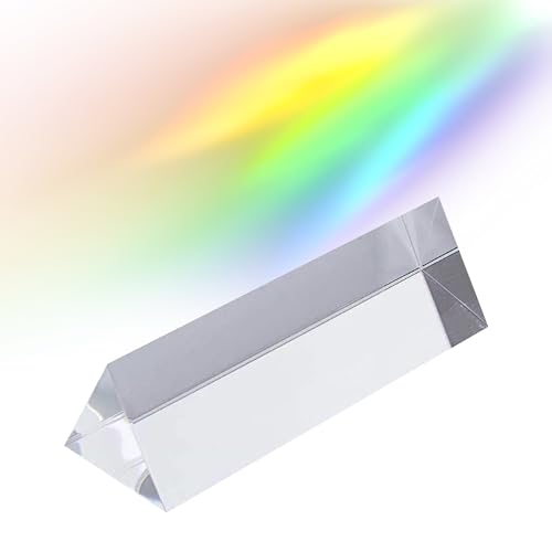 PAVIKE三角プリズム 【100*30*30mm】直角プリズム クリスタル光学ガラス 三角形プリズム 虹効果写真撮影プリズム レインボー効果、光学分光物理学に応用、写真撮影に最適のサムネイル