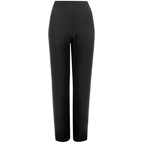 MyShoeStore Lot de 2 pantalons pour femme avec jambes droites finement doux et nervurés extensibles à enfiler pour femme - Bleu - 26W x 29L