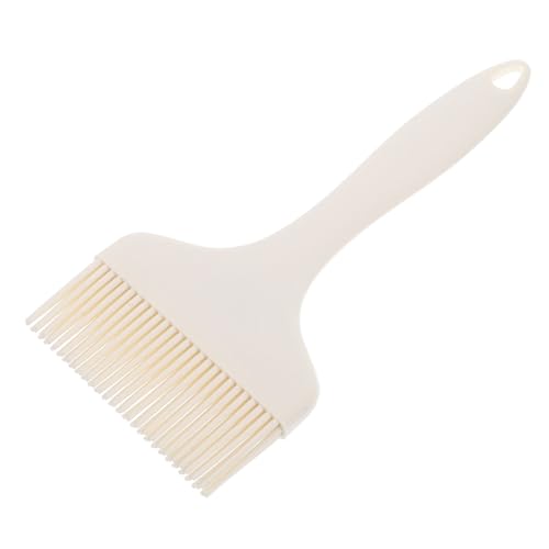 PRETYZOOM Oil Brush for Baking Pastry Silicone Heat Resistant Brush Large Head Non-stick Easy to Clean Kitchen Tool White