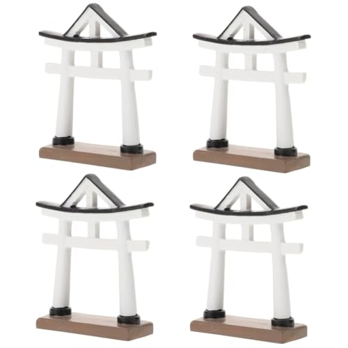 Figurines de aquarium torii blanc en résine : décor miniature de sanctuaire japonais