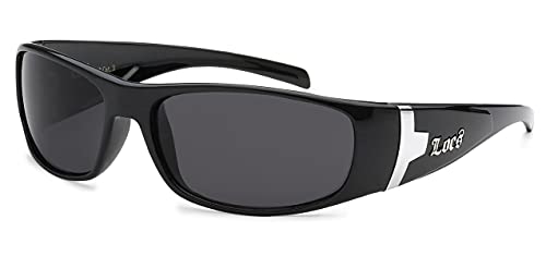 Locs 9030 Black Silver Sunglasses | Authentic Gangster Lowrider Cholo Men Shades