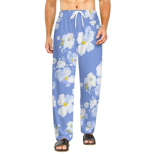 Pantalon de détente femme Petites Fleurs S : vêtement de nuit ample et long anti-serrage