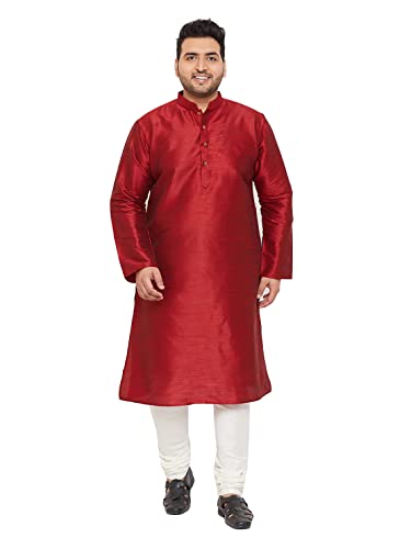 Elina fashion Men's Plus Size Banglori Silk Kurta Pajama (Payjama) Indian Designer Solid Traditional Wear