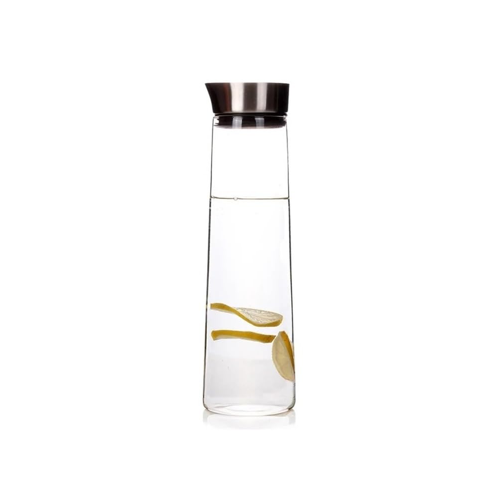 MYUYEE Water Carafe Glass Water Pitcher With Lid Fridge Glass Carafe For Hot/Cold Water Drink Iced Tea,Coffee, Juice And Homemade Beverage 1L/1.5L Water Jugs (1500Ml)