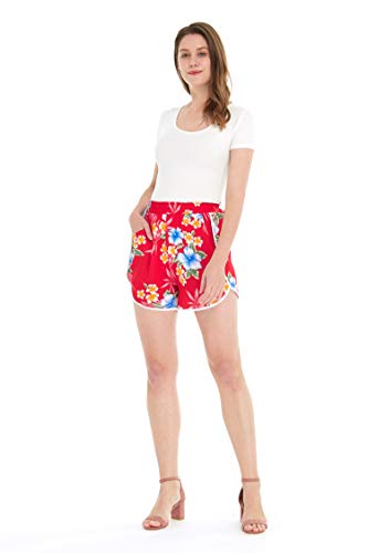 Image of Matchable Family Hawaiian Luau Men Women Girl Boy Clothes in Hibiscus Red