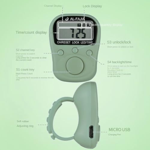 Image of 70 Lakh Naam Japa Counter |Comes with 70 Lakh Naam Japa Feature, Led Light, Date & Time Feature in It for Chanting & Meditation (Green)