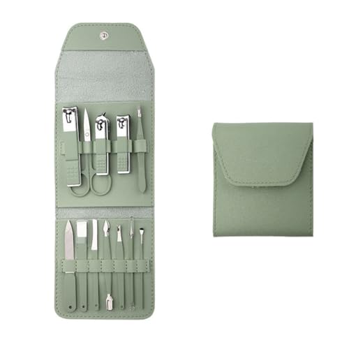 Nail Clipper Set Green 12 Piece Beauty Manicure Tools