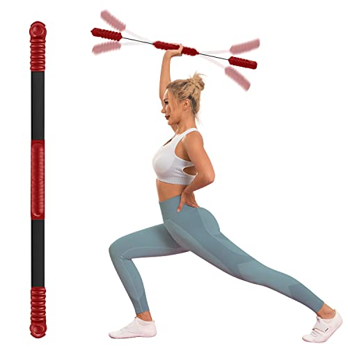 Fitness Exercise Bar Elastic Fitness Bar High Frequency Vibration Training Fat Buring Workout Bar for Yoga Pilates Sports Power Twister for Arm Abdominal Muscles Strength Exercises in Home Gym