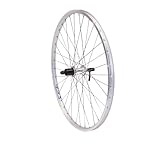 Vuelta Fahrradfelge Hinterrad 28 Zoll inkl. Tourney FH-TX500 Cut 19-8/9/10-fach,V-Brakes/Felgenbremse -Made in Germany 28 Zoll Hinterrad Silber,622x19C Hohlkammer-Felgen Laufrad Fahrrad Rad