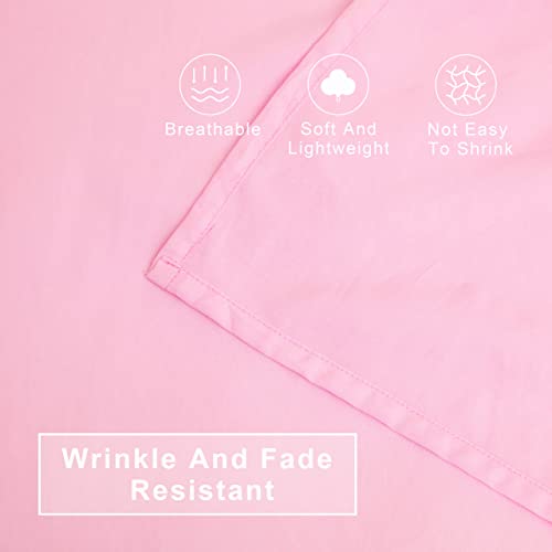 Flxxie 4 Pieces Microfiber Toddler Bedding Set, Super Soft And Breathable Crib Sheet Set, Includes Quilted Comforter, Flat Top Sheet, Fitted Sheet, Envelope Pillow Case For Boys And Girls, Pink #TOP2