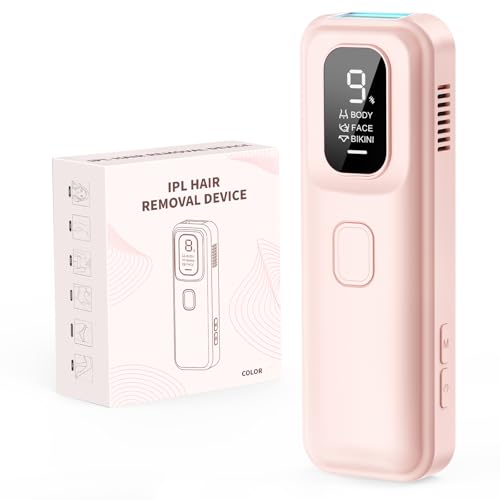 IPL Depiladora Laser para Mujer, Consigue Resultados de Salón en Casa, Depiladora de Luz Pulsada Compacta y Multicolor, Luz Pulsada Profesional para Todo el Cuerpo Rosa