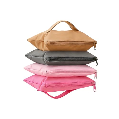 Bling Toman 4 in 1 Makeup Bag, Accordion Travel Makeup Bag with 4 dividers, Large Capacity Cosmetic Bags for Women, Portable Makeup Organizer with Compartments Travel Essentials (Pink)