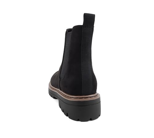 Image of Soda Pilot ~ Women Lug Sole Low Heel Chelsea Fashion Ankle Bootie w /Double Elastic Gore