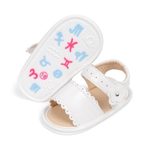 Image of Babelvit Infant Baby Girl Boy Sandals Comfort Premium Summer Outdoor Casual Beach Shoes with Flower Bowknot Anti Slip Rubber Sole Newborn Toddler Prewalker First Walking Shoes