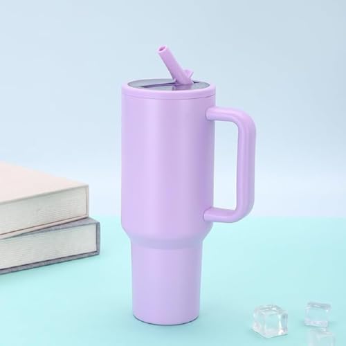 Image of HAMSA 40 oz Tumbler with Handle and Straw & Accessories-BPA-Free Travel Mug Water Bottle-Easy to Carry-Travel Coffee Mug - Dishwasher Safe-Holiday Gifts for Women Men (Lavender)