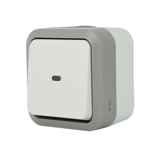 Electraline 615903 Interrupteur poussoir avec voyant Outdoor IP55 Hypro