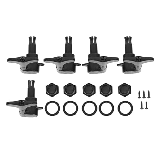 Set de Sintonizadores de Bajo, Clavijas de Afinación de Bajo Sellado de Aleación de 5 Cuerdas Clavijas Afinadores de Cabeza de Máquina para Bajos de Precisión y Bajos de Jazz(Negro)