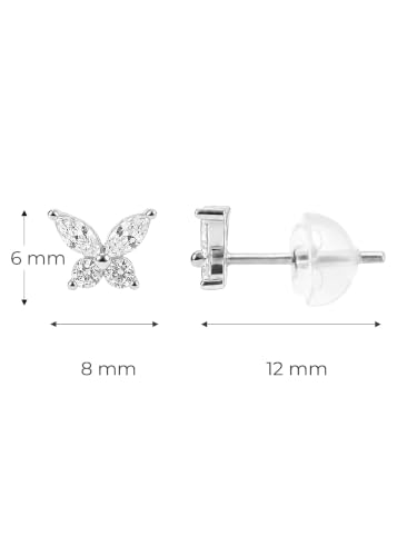 Image of S925 Sterling Silver Earrings, Hypoallergenic Stud for Women & Men | Minimalist Dainty Design, Solid 925 Sterling Silver or with 18K Gold Plate, Daily /Party Wear, Birthday Gift, Silver or Gold