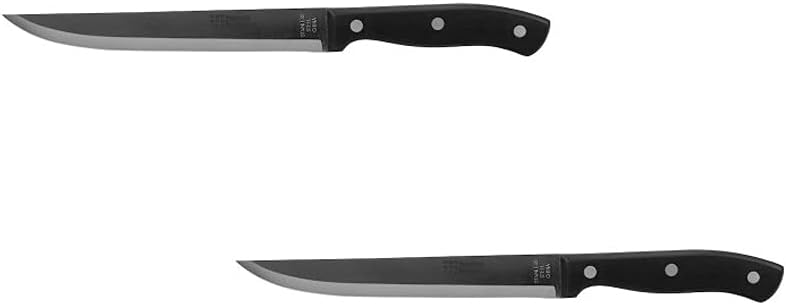Home Basics 8" Stainless Steel Carving Knife with Contoured Bakelite Handle, Black (2)