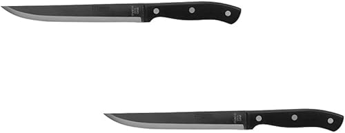 Miniatura 8 de Home Basics Cuchillo de talla de acero inoxidable negro de 8 pulgadas con mango de baquelita contorneado