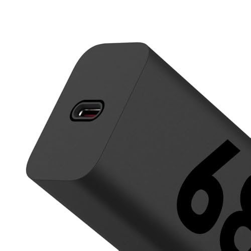 Image of Techbown 68W USB-C Fast Charging Adapter Compatible with Edge 60 Pro, Razr 50 Ultra, Razr 60, Moto G85, G84, G54, G35, G45, E40, ThinkPhone 25 | GaN Technology | 1M C to C Cable - Black