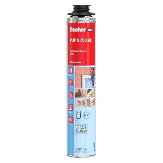 Fischer Pistolenschaum PUP S 750, Montageschaum Für Verfüllung, Dämmung & Isolierung, Luftdichter Und Wasserfester Bauschaum Für Schaumpistolen, 750 Ml