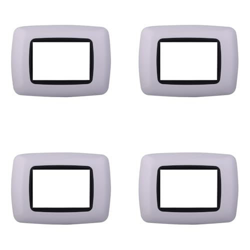 4 Pezzi, Placca compatibile Con Bticino Living, Placche Plastica Bombata 3/4/7 posti, per supporti blu - kit 4 pz