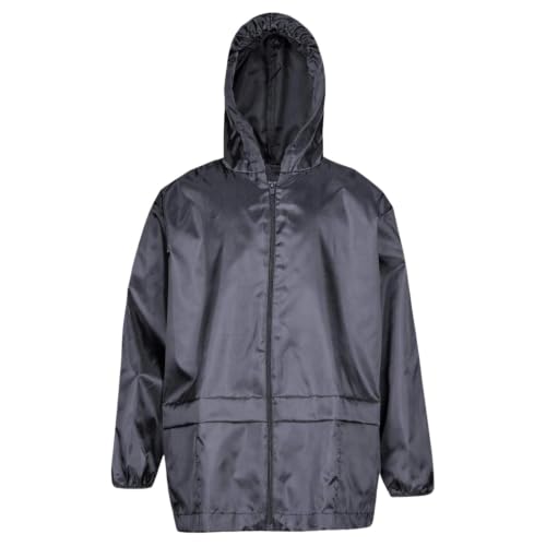Image of Style It Up Kids Hooded Raincoat Kagoul Jacket (Grey, 7-8)
