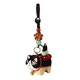 Art en bois fabriqué à la main : chaque porte-clés est soigneusement sculpté et peint par des artisans à partir de bois massif naturel. La texture lisse et les motifs de grain uniques mettent en valeur l'artisanat exquis et l'individualité.