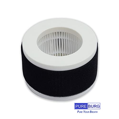PUREBURG Replacement HEPA Filters Compatible with Pro Breeze Mini Air Purifier PB-P02, Part Number PB-P02F, 2-IN-1 High efficiency,3-Pack